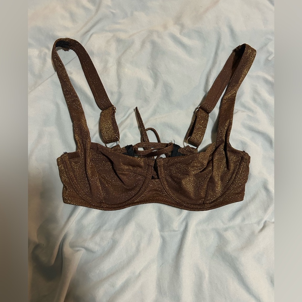Victoria’s Secret Brown Sparkle Bikini Top